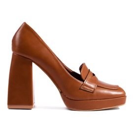 Botas castanhas Shelovet com bloco grosso castanho
