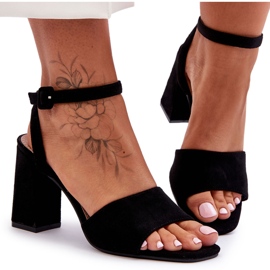 Sandália de salto alto de camurça preta Harriet preto