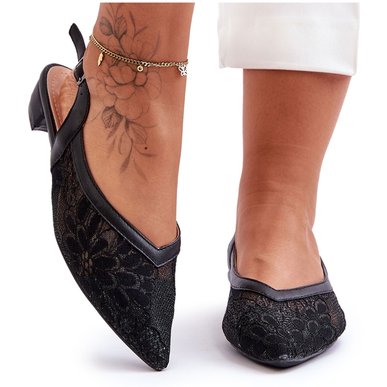 PG1 Bailarinas Flor Feminina Black Adore preto