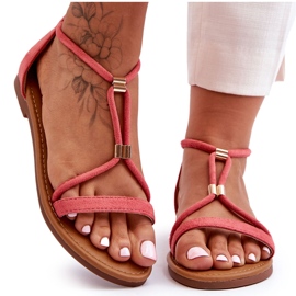 Sandália feminina com zíper coral coral vermelho Sandália feminina com zíper coral coral vermelho