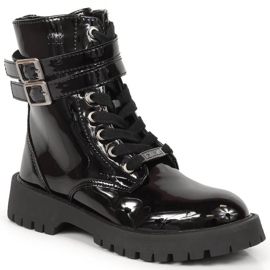 Botas de couro envernizado Big Star Jr KK374131 preto