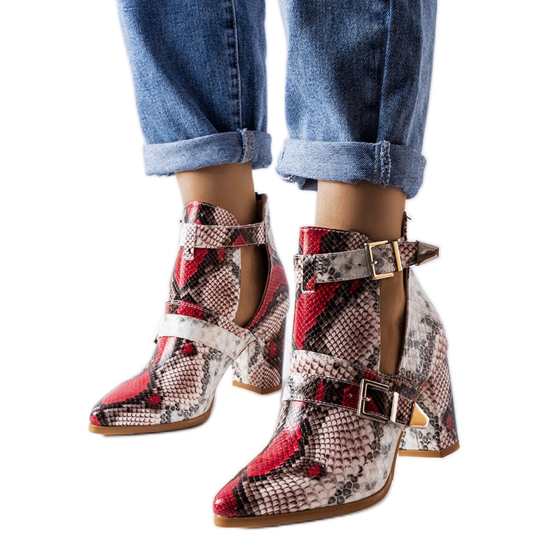 Bota feminina branca e rosa Itabi bege