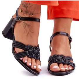 Sandálias de couro com salto Meriel preto