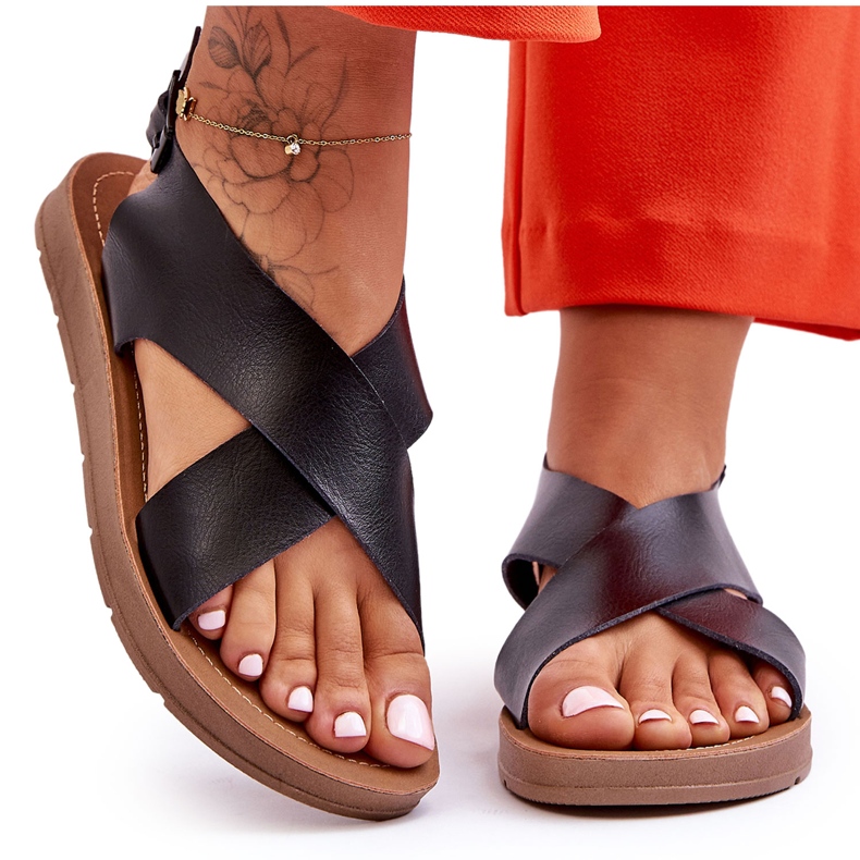 PG1 Sandália Feminina Clássica Leve Preta Lenny preto