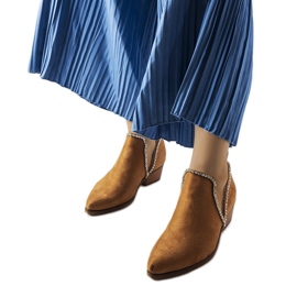 Botas marrons decoradas com strass Ditten marrom