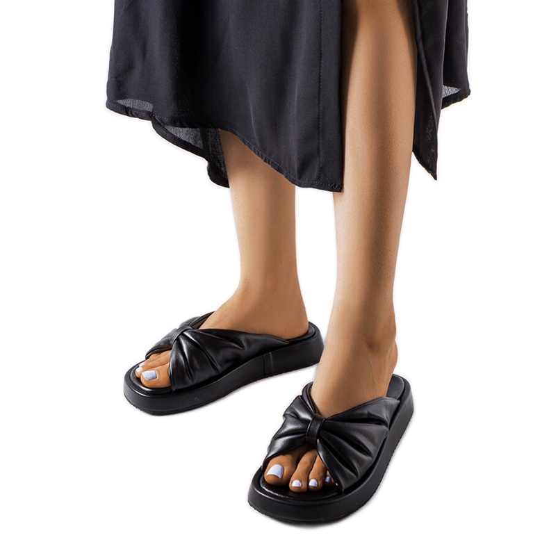 Sandália de salto baixo preta Hog. preto