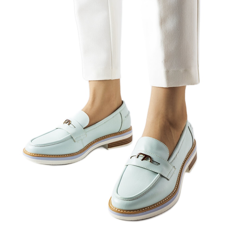 Mocassim couro menta Orlanda verde