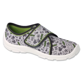 Chinelos infantis Befado 974Y532 cinza com estampas