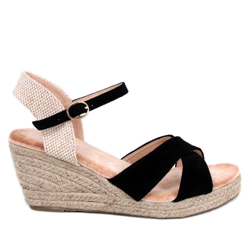 Sandália espadrille preta Willa. preto