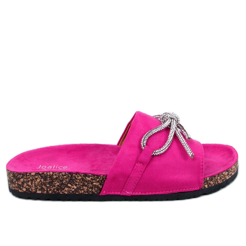 Chinelos de cortiça com strass Dietz Fuchsia rosa