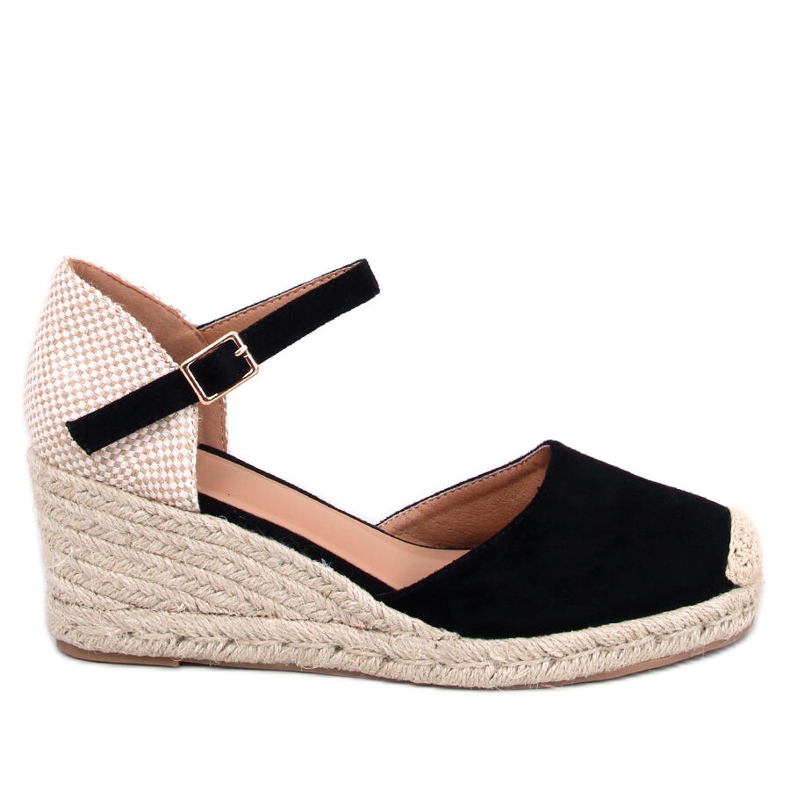 Espadrille de cunha Platten Black preto