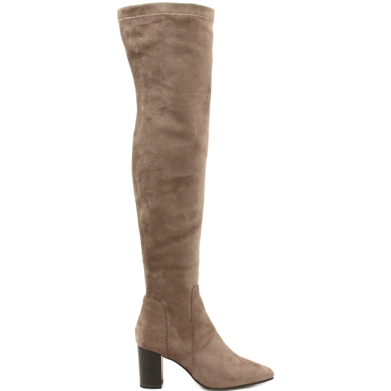 Botas elásticas taupe femininas Caprice 9-25521-41 355 botas bege acima do joelho