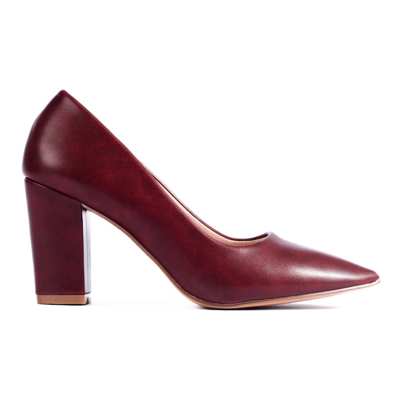 Sapatos de salto marrons Shelovet vermelho
