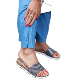 Slides pretos brilhantes de Issiglio prata