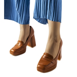 Sapatos de salto alto castanhos Inès