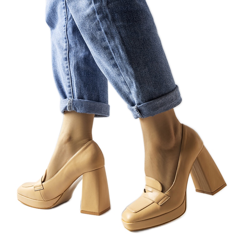 Sapatos de salto alto bege Inès