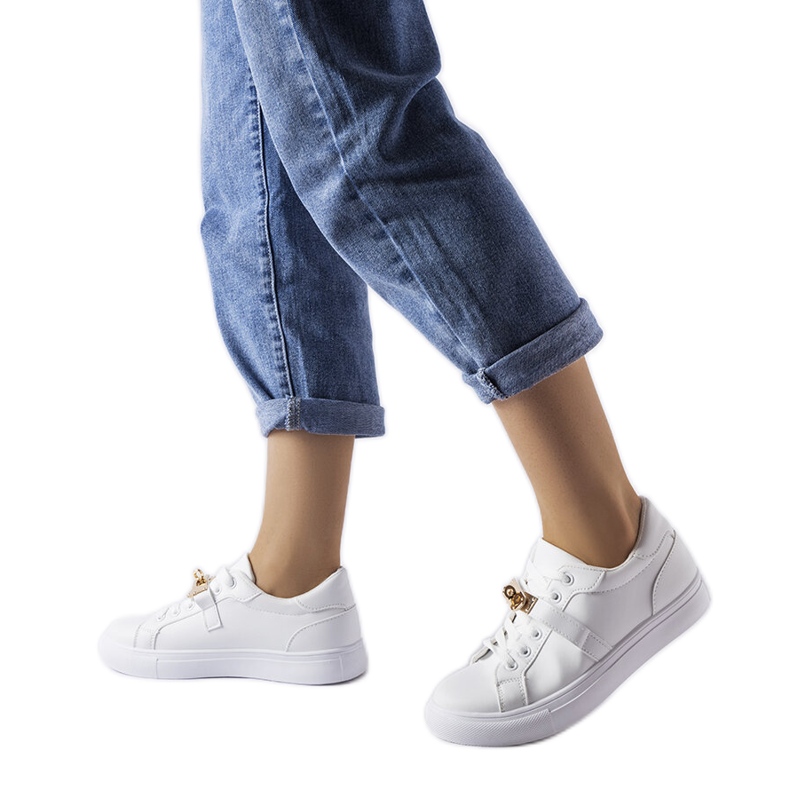 Tênis branco e dourado 2JO-YD41633-01 Dourado