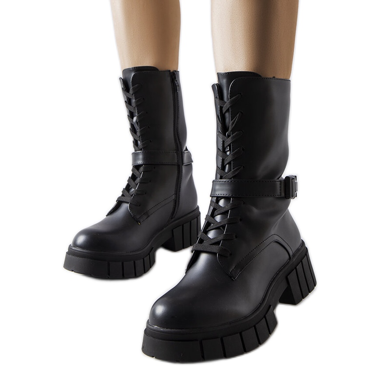 Botas pretas de trabalho com cadarço, Rive preto