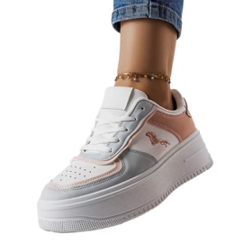 Tênis plataforma rosa e azul, Gidle branco Tênis plataforma rosa e azul, Gidle branco