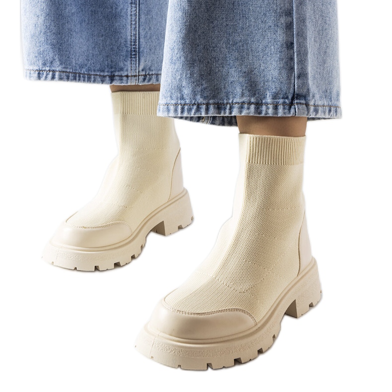 Bota meia bege Lonte Bota meia bege Lonte