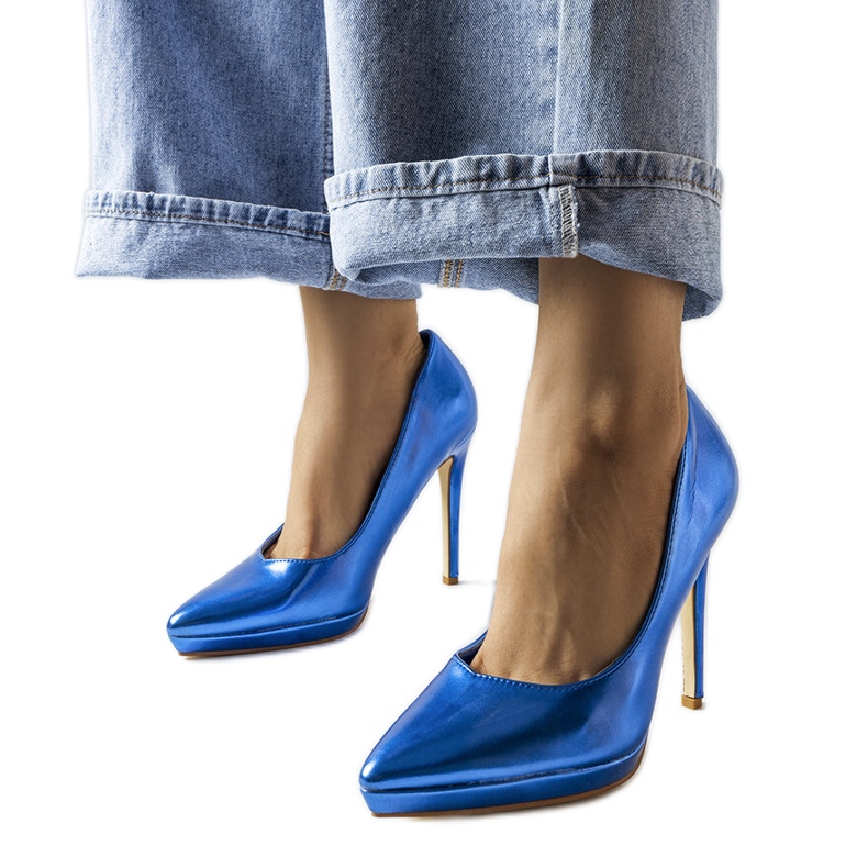 Salto espelhado azul Kristin