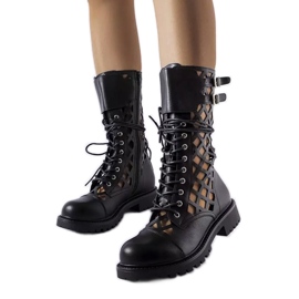 Botas pretas vazadas, Minks preto