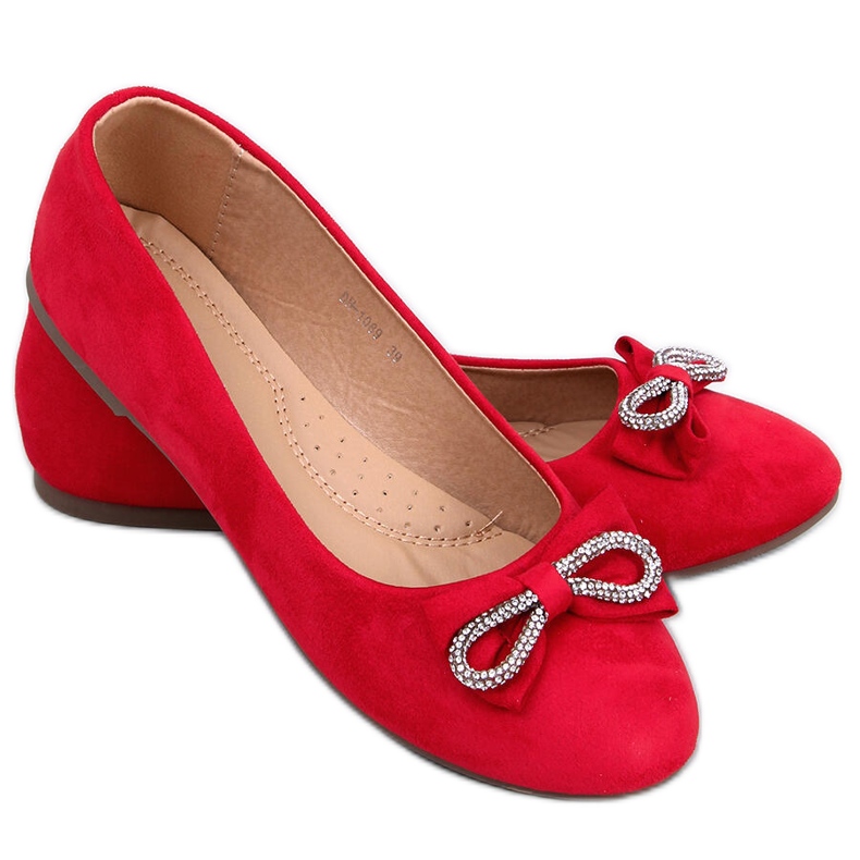 Sabrinas de camurça com laço vermelho Benoit
