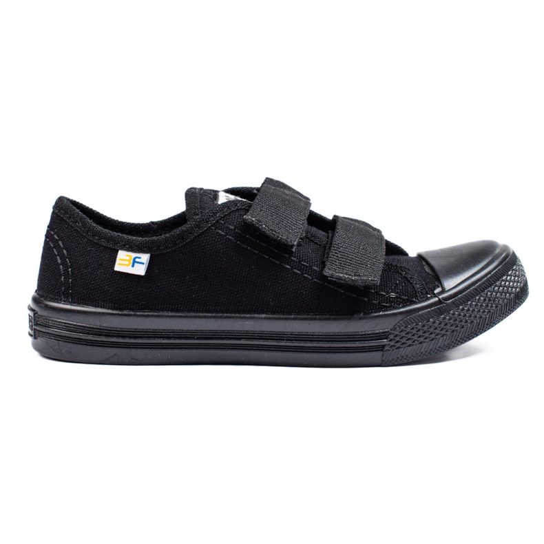 SHELOVET Tênis infantil preto com velcro 3F