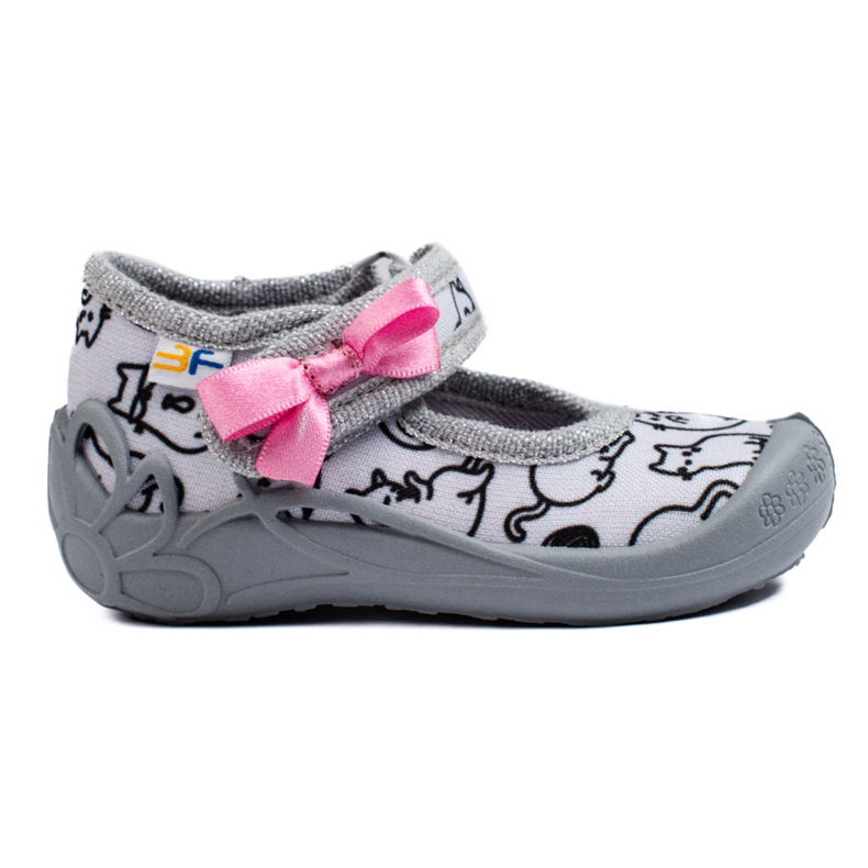 SHELOVET Chinelos cinzentos para meninas com velcro 3F gatos cinza