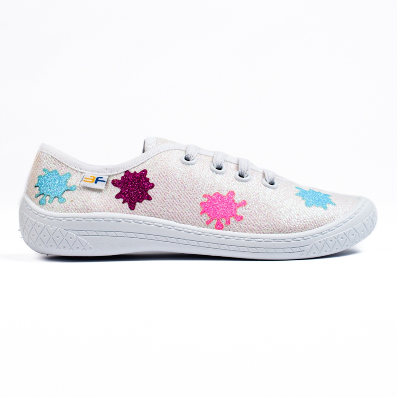 SHELOVET Tênis slip-on branco brilhante 3F infantil multicolorido