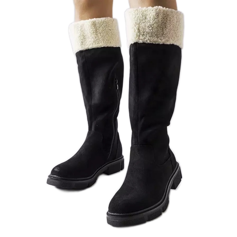 Botas pretas de camurça ecológica Erin preto