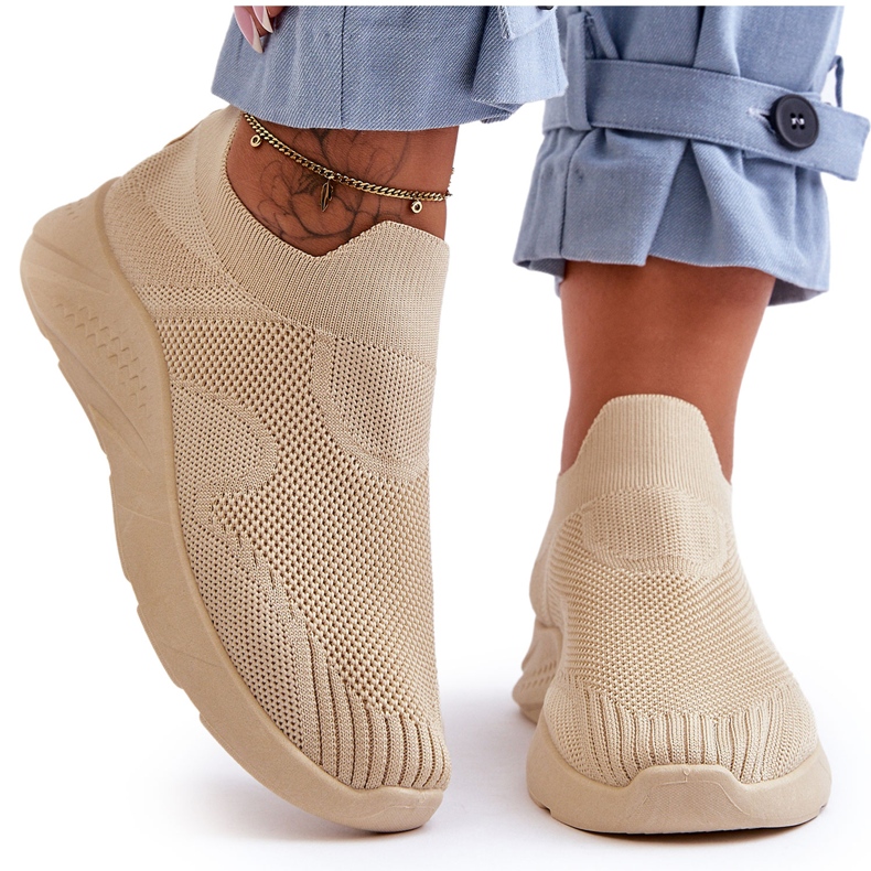 PG1 Sapatos esportivos femininos sem cadarço bege Claris