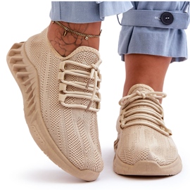 PG1 Tênis feminino sem cadarço de tecido bege Venett