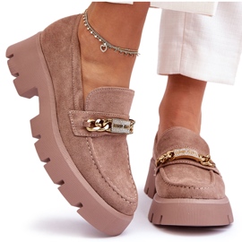 PS1 Mocassins de camurça clássicos em plataforma grossa marrom Catch Me! castanho