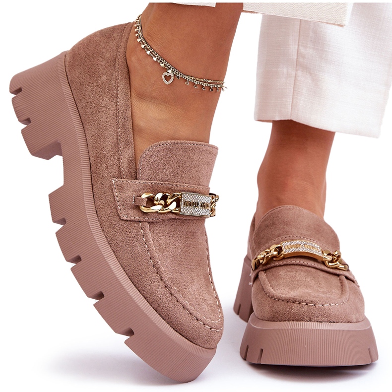 PS1 Mocassins de camurça clássicos em plataforma grossa marrom Catch Me! castanho PS1 Mocassins de camurça clássicos em plataforma grossa marrom Catch Me! castanho