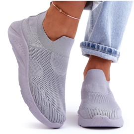 PG1 Sapatos esportivos femininos sem cadarço cinza Claris