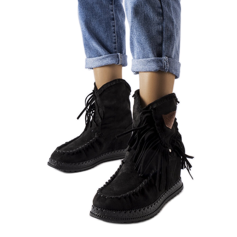 Inna Botas de cunha pretas, Giudice preto