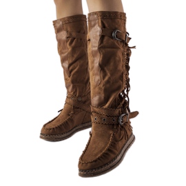 Inna Botas marrons com salto interno Filiberta castanho