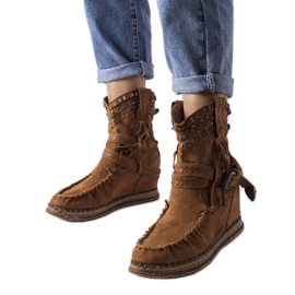 Inna Botas de cunha marrons, Beausoleil marrom
