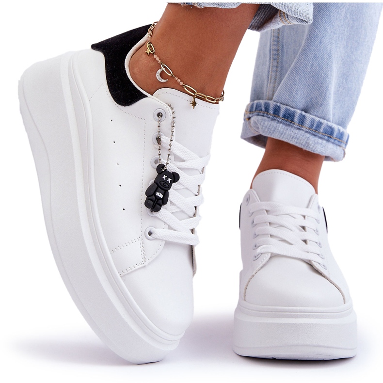 PS1 Sapatos esportivos femininos em plataforma maciça branco e preto Mariell