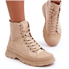 PS1 Tênis Feminino de Camurça Bege Eleamia