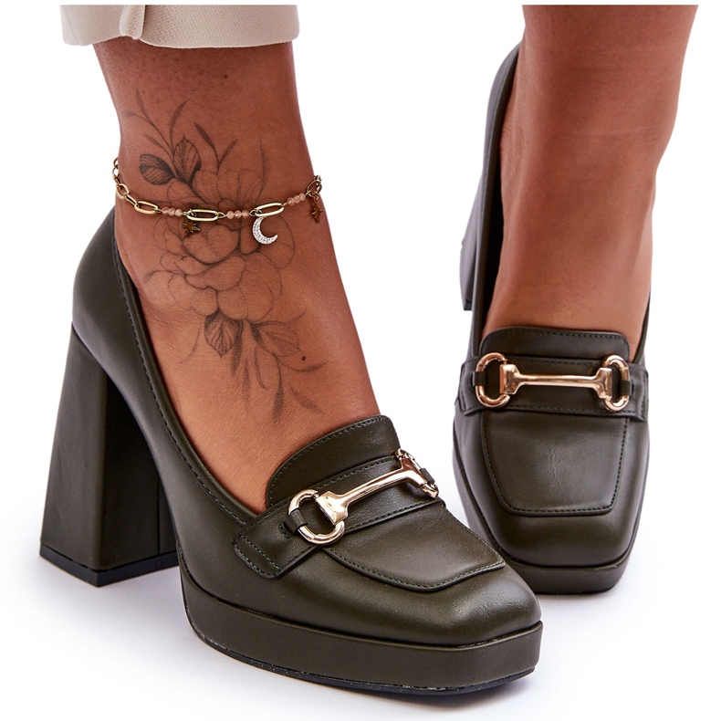 Sapatos de couro Green Rouse da moda verde