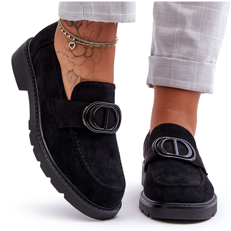 PG1 Mocassim plataforma de camurça preto Jarren