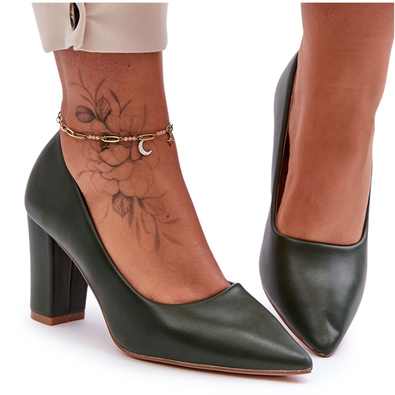 Sapatos clássicos de salto alto verde escuro Odessa