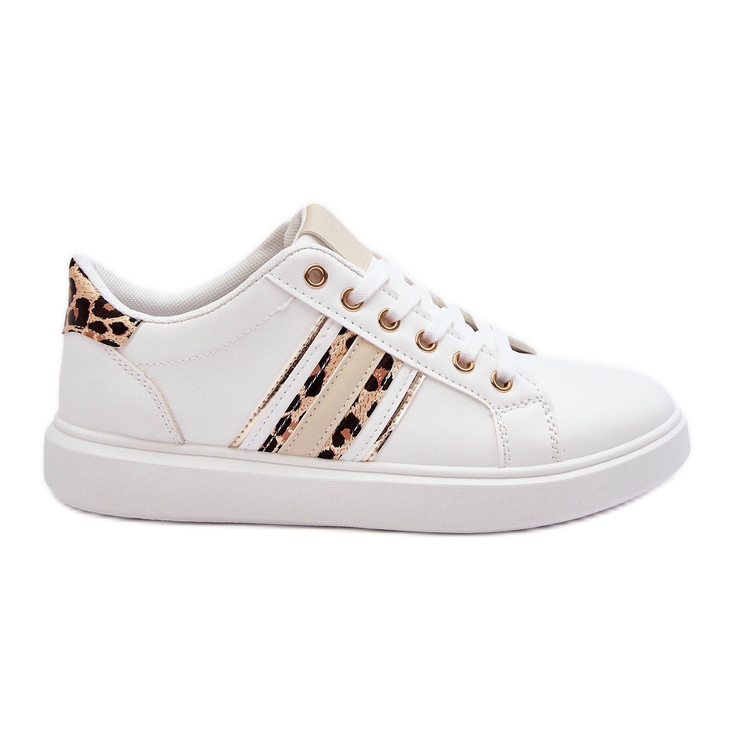 PG1 Sapatos esportivos femininos estampa animal branco Rilee
