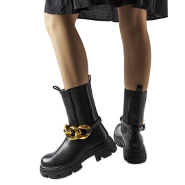 Botins pretos com corrente Genoveffa