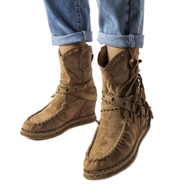 Inna Botas de cunha castanho escuro, Teodata