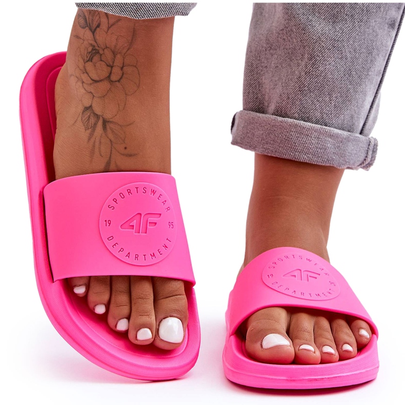 Chinelos esportivos femininos 4F 4FSS23FFLIF069-53S fúcsia rosa