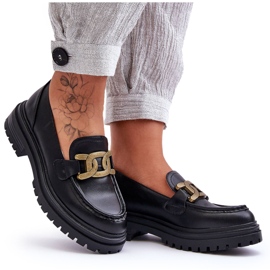 PG1 Mocassim Plataforma Feminino com Decoração Preto Ameg