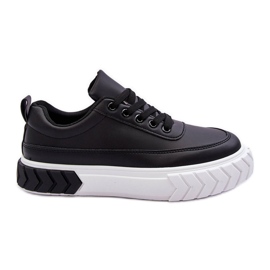 PG1 Tênis de plataforma clássico preto e branco Nannzie